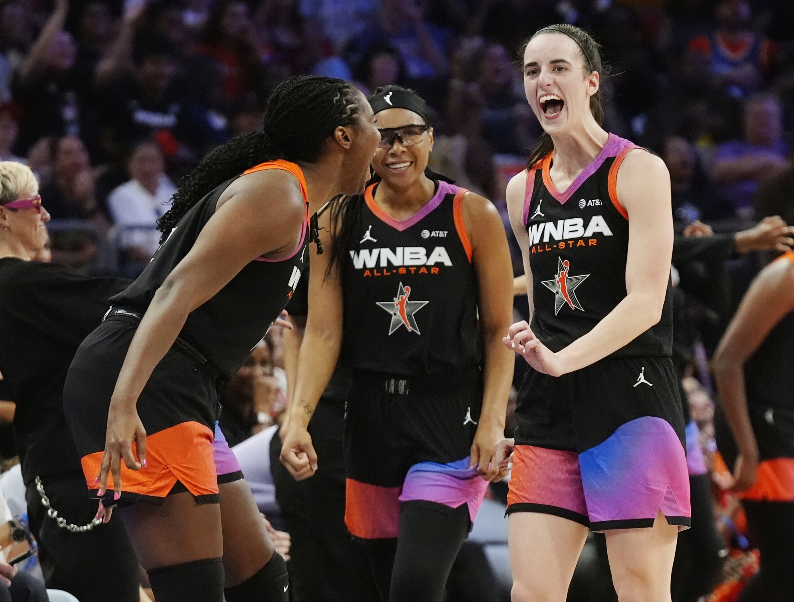 Arike Ogunbowale and Caitlin Clark lead WNBA All-Stars to 117-109 win over  U.S. Olympic team - WTOP News