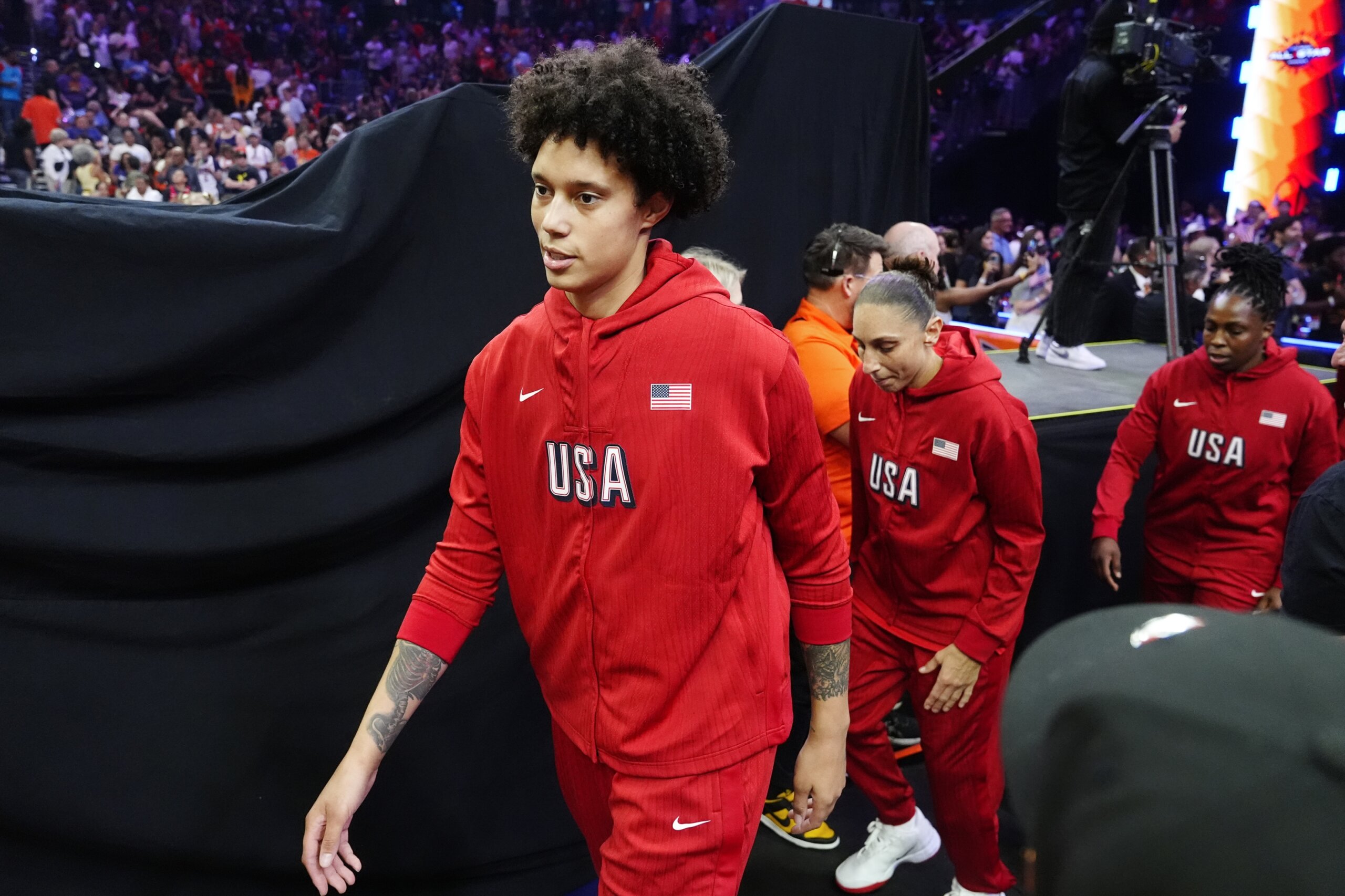 Brittney Griner honored to be wearing a USA Basketball jersey again after  time in Russian prison - WTOP News