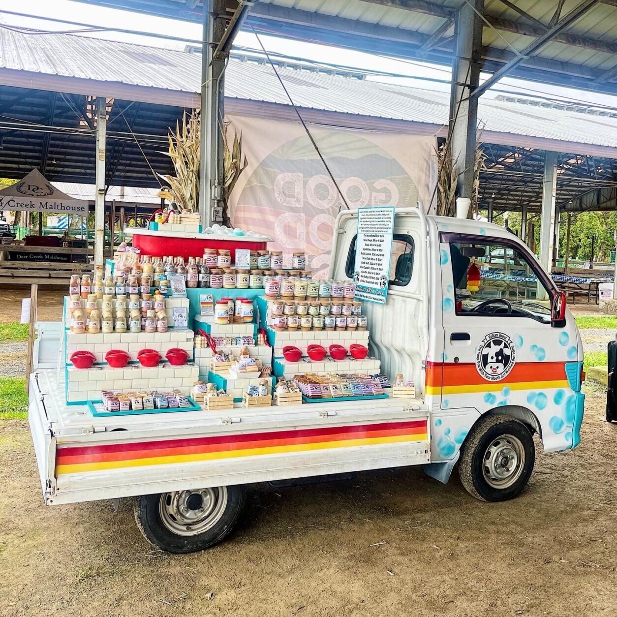 Melissa Torre, founder of soap and skincare company Vellum Street, customized her 1996 Daihatsu Hijet to match her branding.