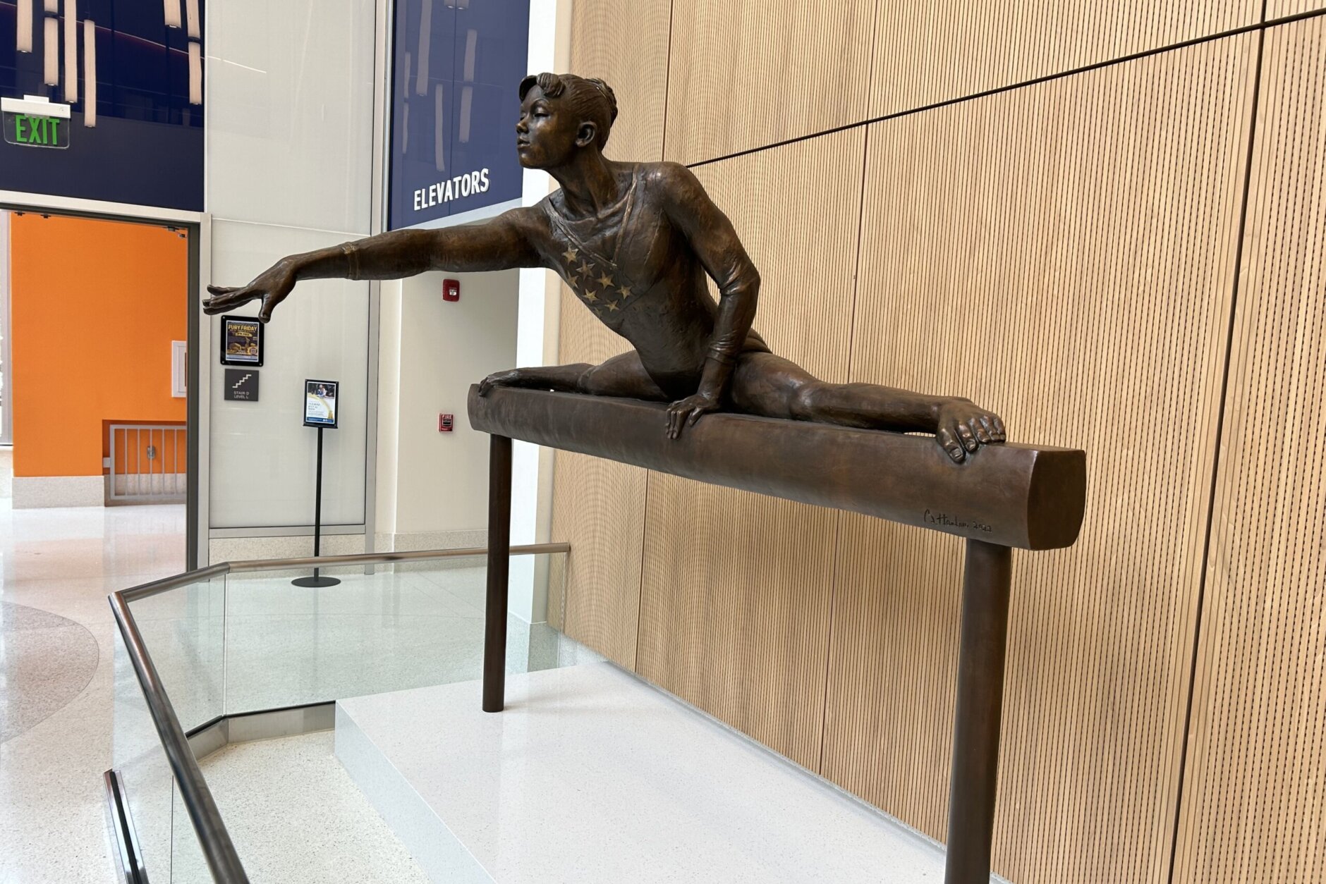 Statue depicting Olympian Dominique Dawes