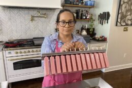 "What really differentiates the paleta from a traditional popsicle is the craftsmanship that goes into making each one of our pops," Jarabe Gourmet Pops' owner Diana Rios Jasso says. (WTOP/John Domen)