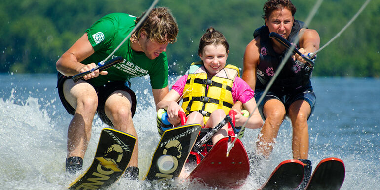 people waterski