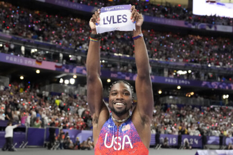 Virginia's Noah Lyles wins Paris Olympics 100-meter by five-thousandths of a second over Jamaica's Kishane Thompson