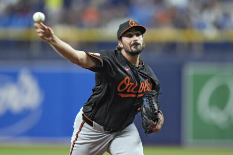 Zach Eflin goes 7 scoreless innings as Orioles beat Rays 4-1 and move into 1st place in AL East