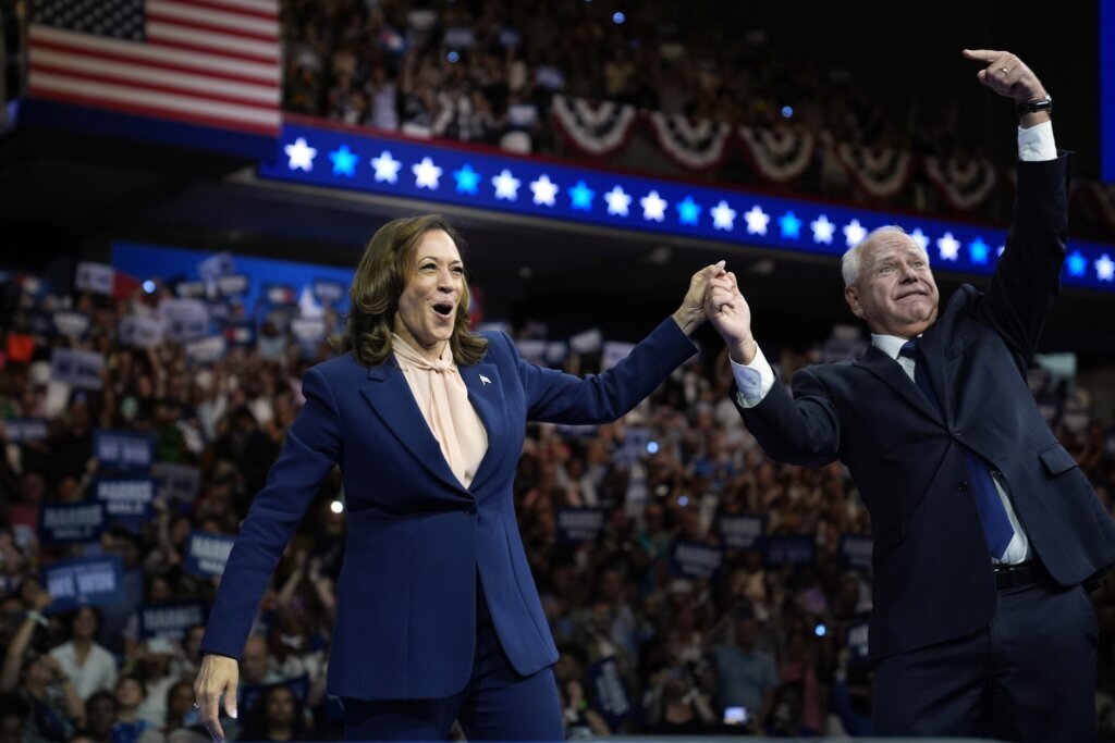 The Latest: Harris and Walz kick off their 2024 election campaign