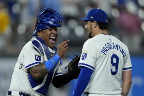 'Hey, can I play with you guys?' Royals' Salvador Perez joins kids for a Wiffle ball game