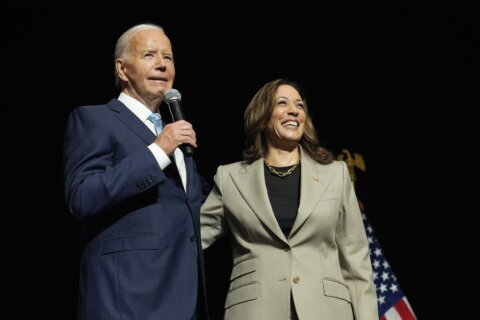 Biden, Harris greeted by chants of 'Thank you, Joe' at 1st joint event since he exited race