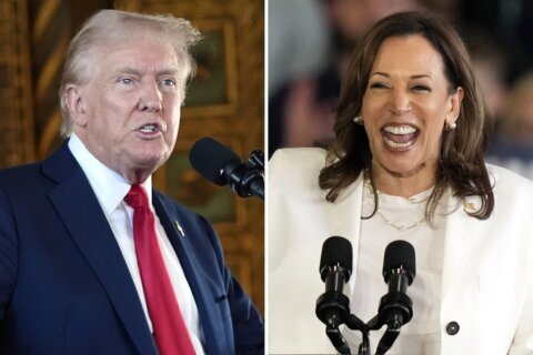 The Latest: Harris begins policy rollout; material from Trump campaign leaked to news outlets