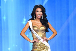 LOS ANGELES, CALIFORNIA - AUGUST 04: Bailey Anne, Miss Maryland USA walks onstage during the 73rd annual Miss USA Pageant at Peacock Theater on August 04, 2024 in Los Angeles, California.  (Photo by Alberto E. Rodriguez/Getty Images)