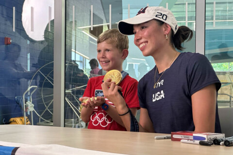 ‘She’s such an inspiration’: Swimmer Torri Huske returns home to Arlington as an Olympic gold medalist