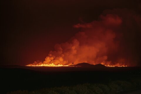 An Iceland volcano erupts again but spares the nearby town of Grindavik for now