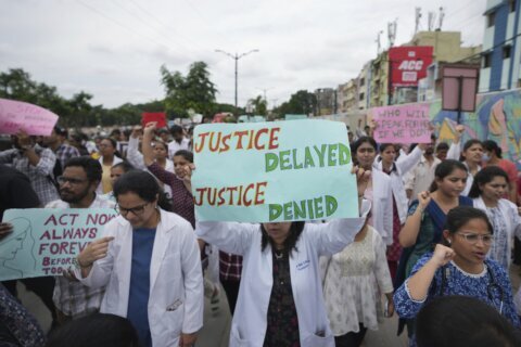 Indian police fire tear gas and water cannons at rally against rape and killing of trainee doctor