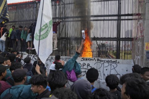 Ratification of Indonesian election law changes delayed as protesters try to storm parliament