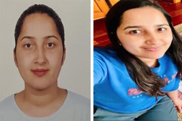Two images of Mamta Kafle Bhatt side by side.
