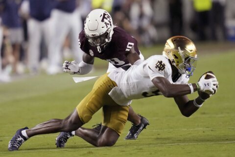 No. 7 Notre Dame pulls away late to beat No. 20 Texas A&M 23-13