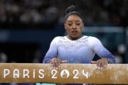 How did Simone Biles finishes off her return to the Olympics?