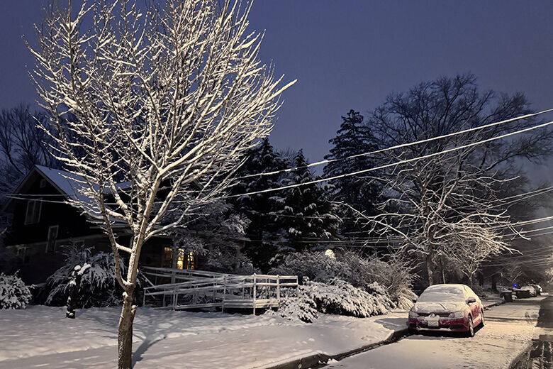 snow in northwest dc neighborhood