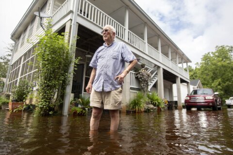 The Latest: Debby moves inland as the tropical storm soaks South Carolina