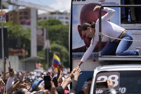 Opposition leader joins rally calling for Venezuela presidential election results to be overturned