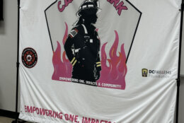 Camp Spark banner hanging on a wall