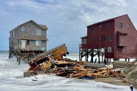 Third house collapses in four days on North Carolina coast