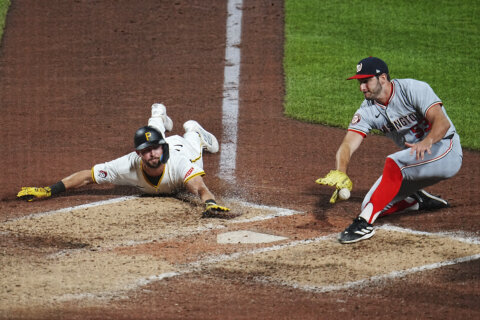 Nick Gonzales drives in 3 runs as the Pirates beat the Nationals 9-4, a night after being no-hit