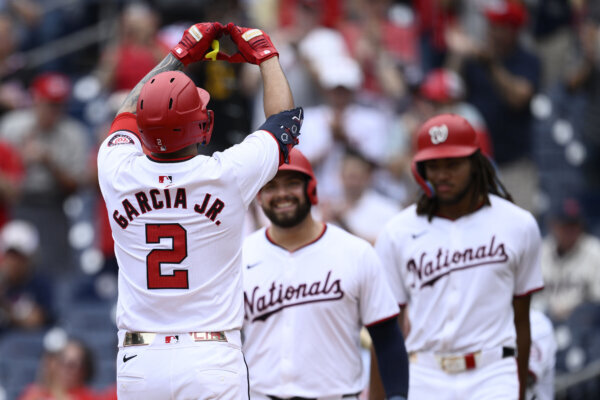 Washington Nationals' Luis Garcia Jr., Juan Yepez and James Wood