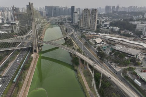 Drought is making Sao Paulo’s river emerald green while smoke turns its skies grey