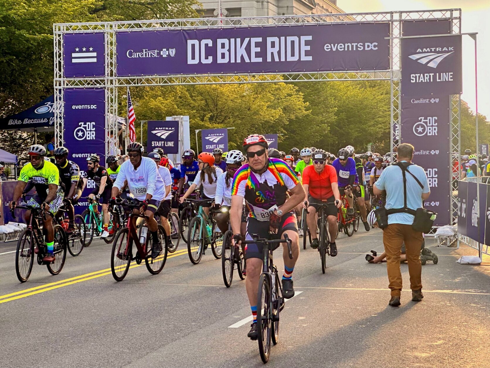 Cyclists riding in bike event