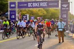 Cyclists riding in bike event