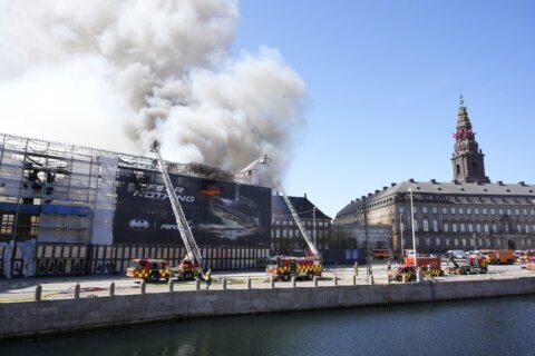 Denmark’s king marks reconstruction of famed landmark badly damaged by fire