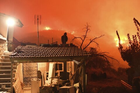 Wildfire burning through forest in southern Greece kills 2 people