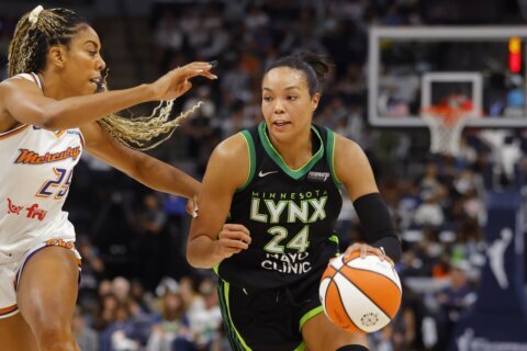 Napheesa Collier scores 42 to tie a WNBA playoff record for points, and the Lynx swept the Mercury