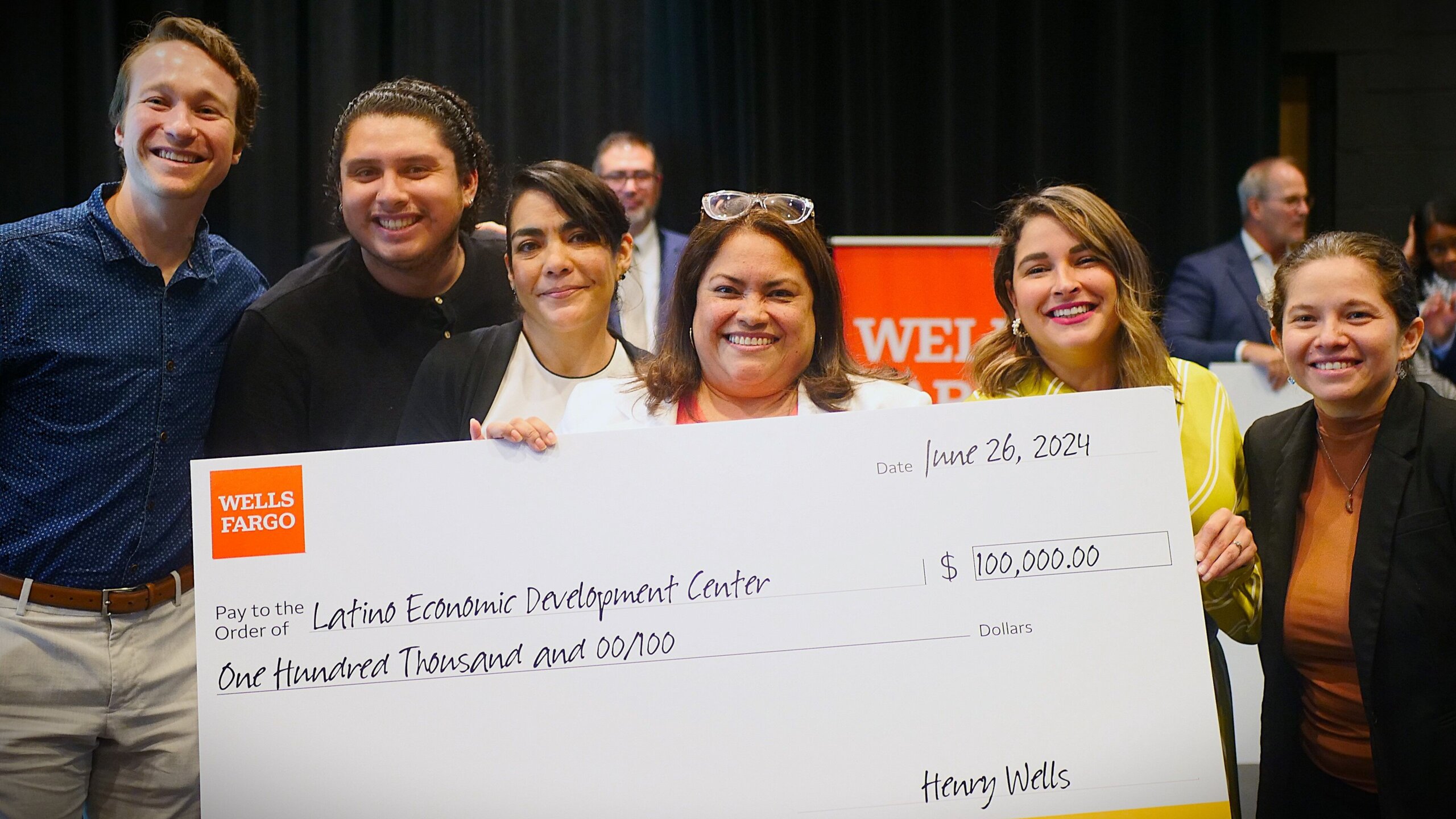 LEDC receives $100,000 check from Wells Fargo