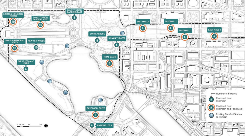 Proposed map of National Mall