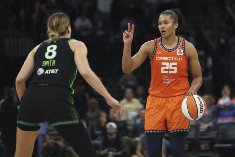 Marina Mabrey's six 3s lift Sun to 73-70 win over Lynx in Game 1 of WNBA playoffs semifinal