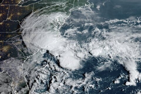 Wind, rain but no name as tropical disturbance approaches Carolinas coast