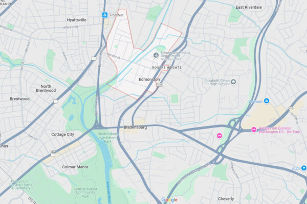 Map of Edmonston, Maryland.