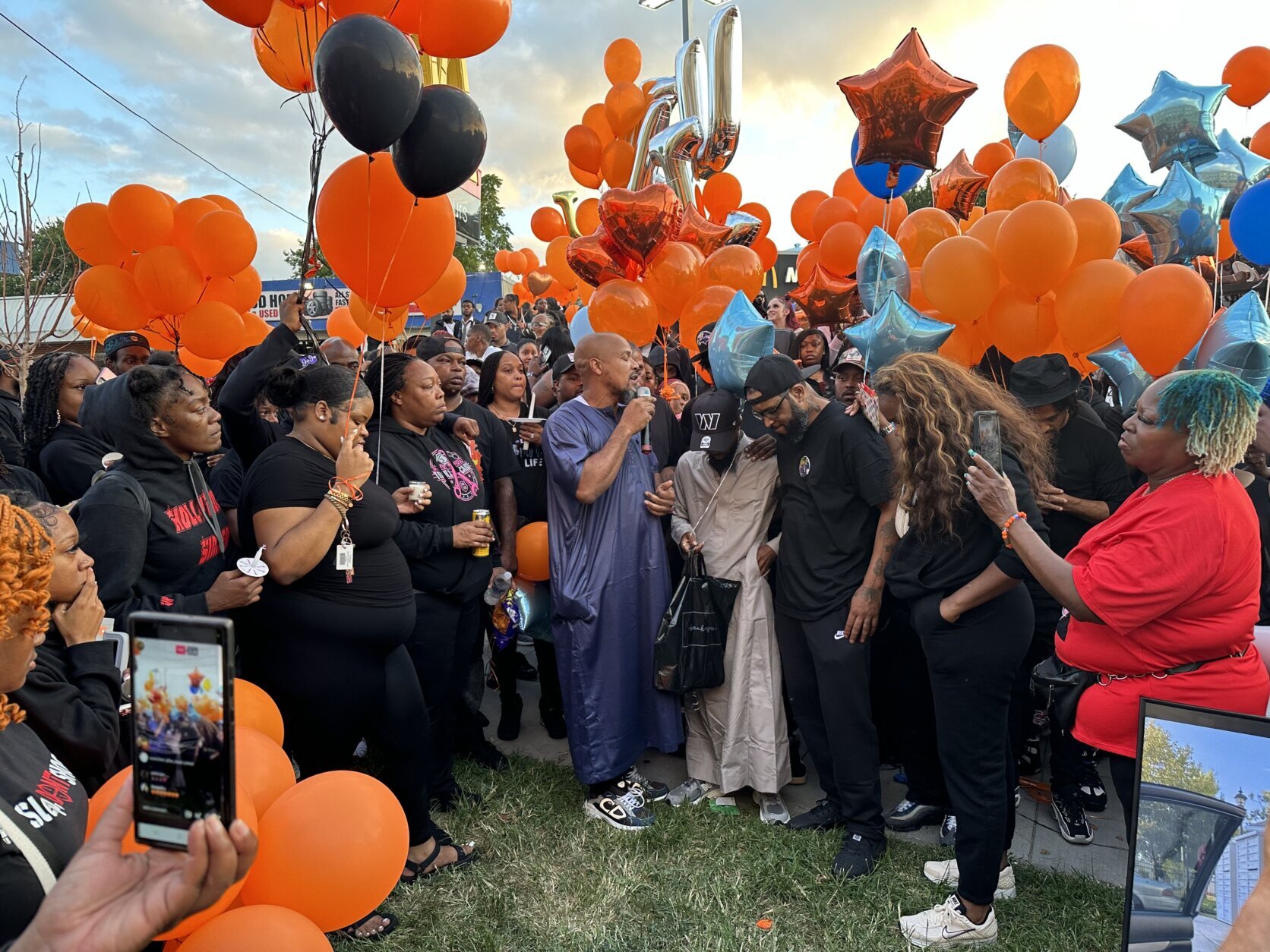 Mourners honored Justin Robinson at a candlelight vigil