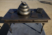 A poop-covered desk 'memorial' for Jan. 6 rioters pops up on National Mall in DC