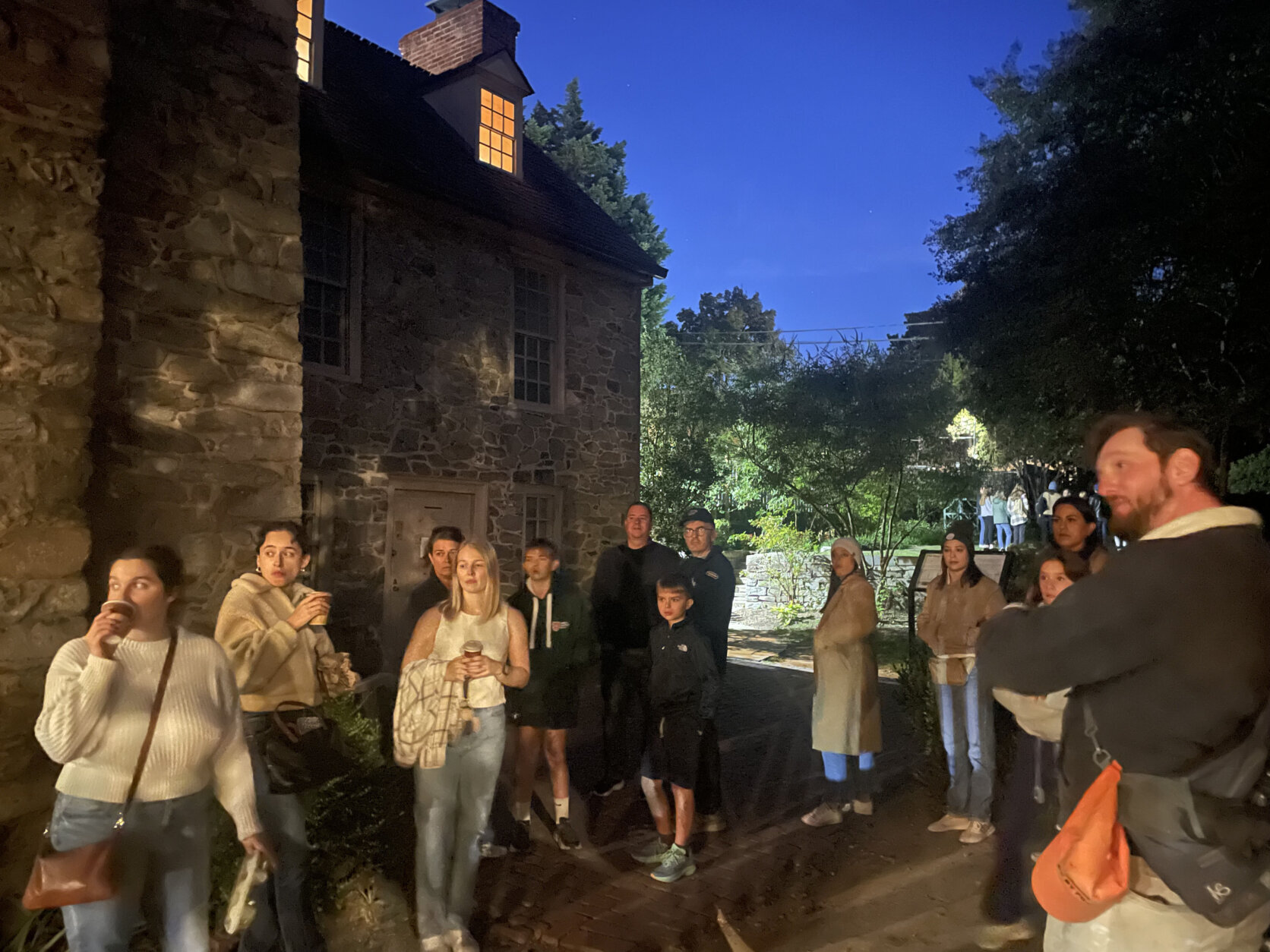 People on an evening ghost tour of D.C.