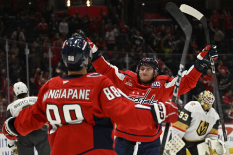 Capitals end the Golden Knights’ season-opening winning streak at 3 with a 4-2 victory