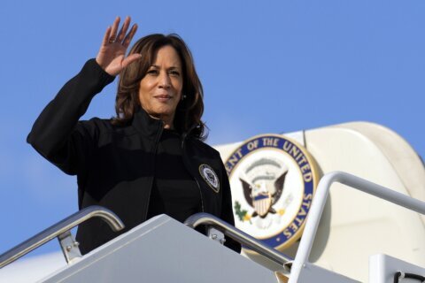 The Latest: Harris campaigns in Wisconsin and Trump in Michigan in battle for 'blue wall' states