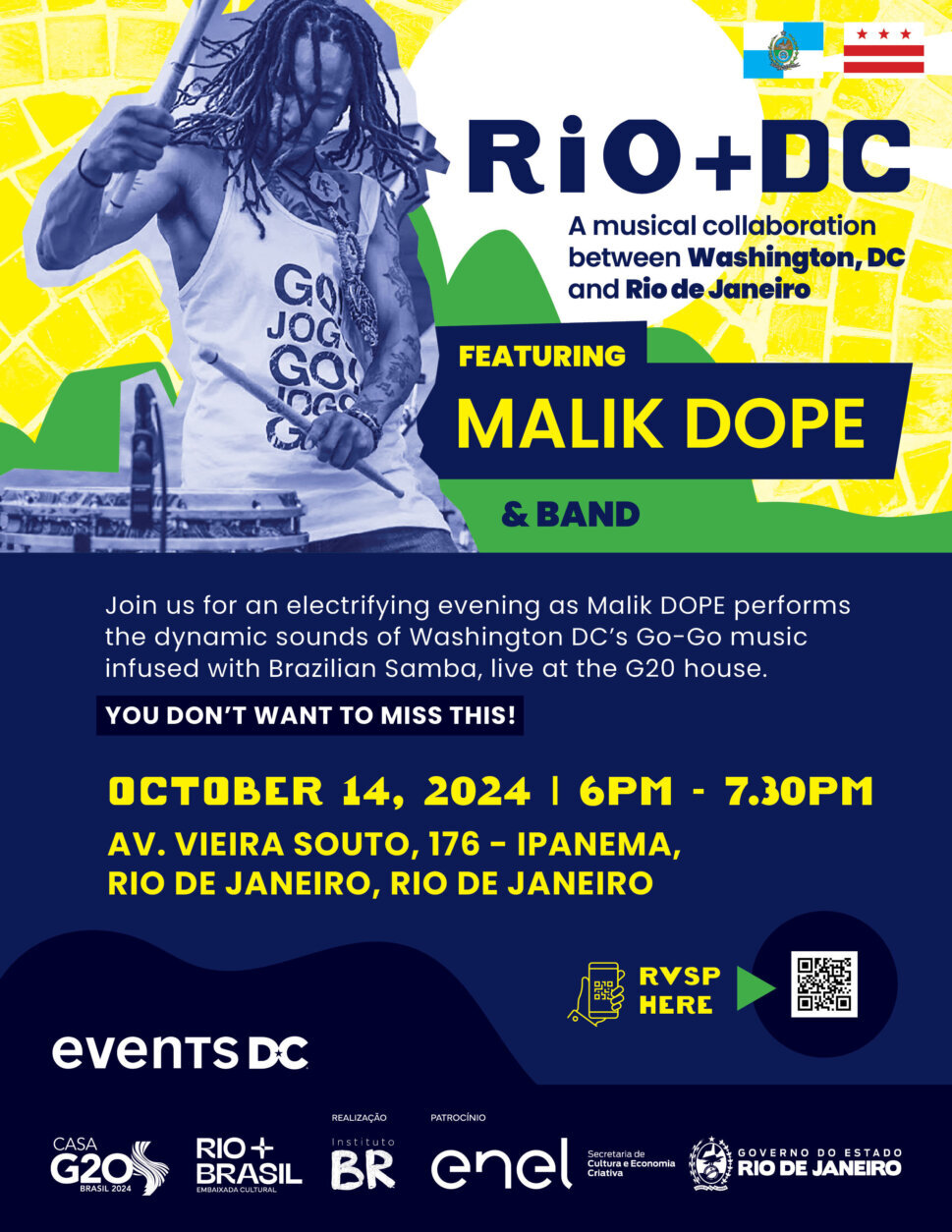 A flyer for the RIO + D.C. event.