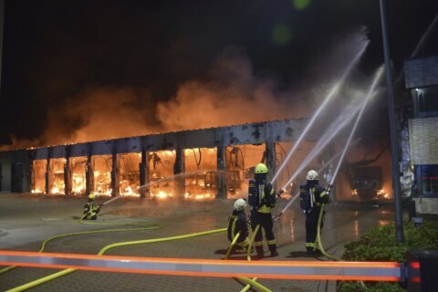 A blaze burns down a brand-new fire station in Germany that lacked fire alarms