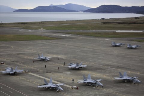 US Navy fighter jet with two on board crashes during training in Washington state