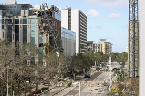 Hurricane Milton’s winds topple crane that was building west Florida’s tallest residential tower