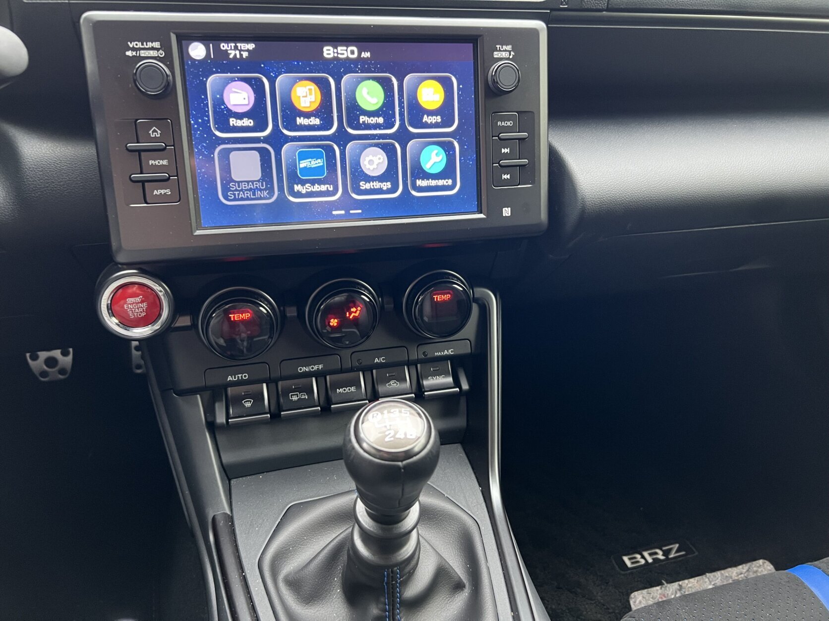 Interior of the Subaru BRZ