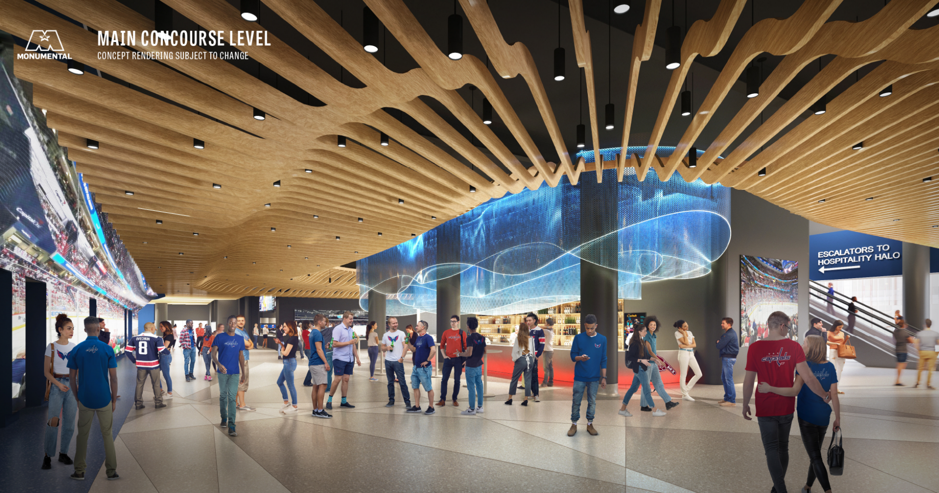 Main concourse level of Capital One Arena