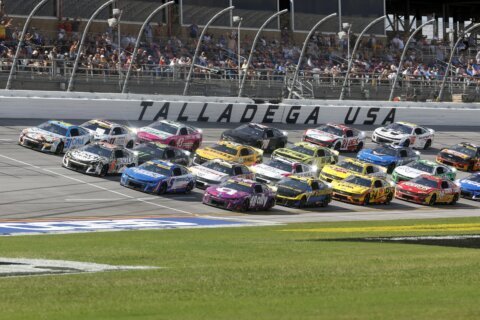 Stenhouse snaps 65-race losing streak after late crash at Talladega scrambles playoff picture